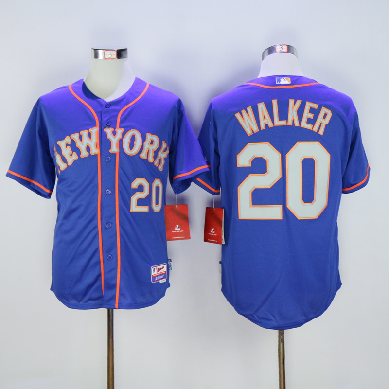 Men New York Mets #20 Walker Blue MLB Jerseys->->MLB Jersey
